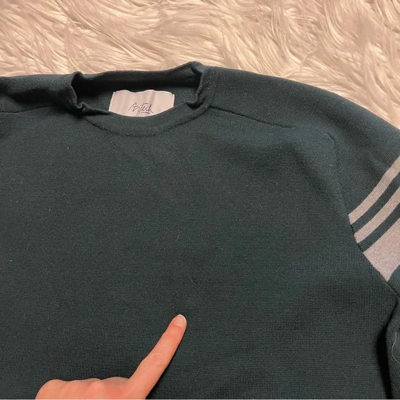 AZTECH Men's Teal and Black Sweater